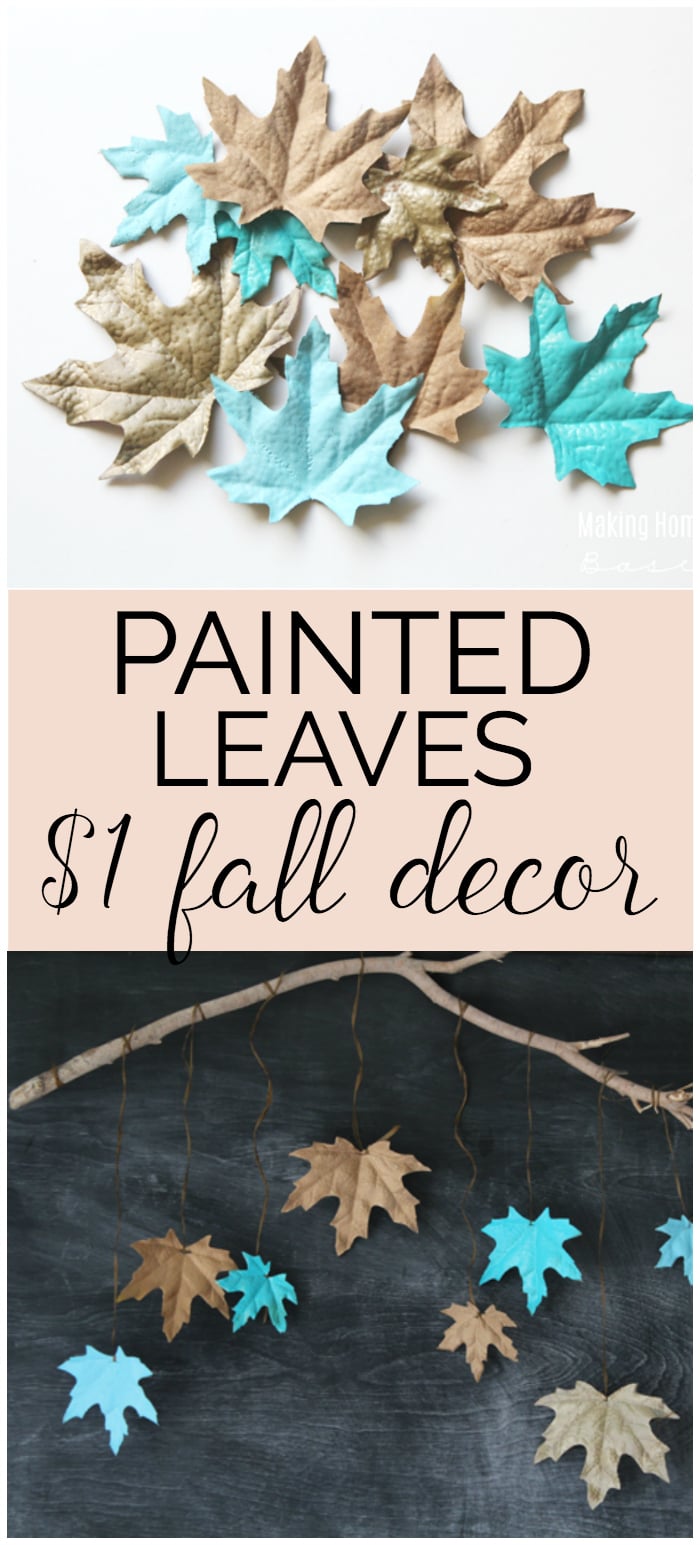 Painted Leaves in non-traditional colors is the chicest fall craft to step up your fall decorations this year