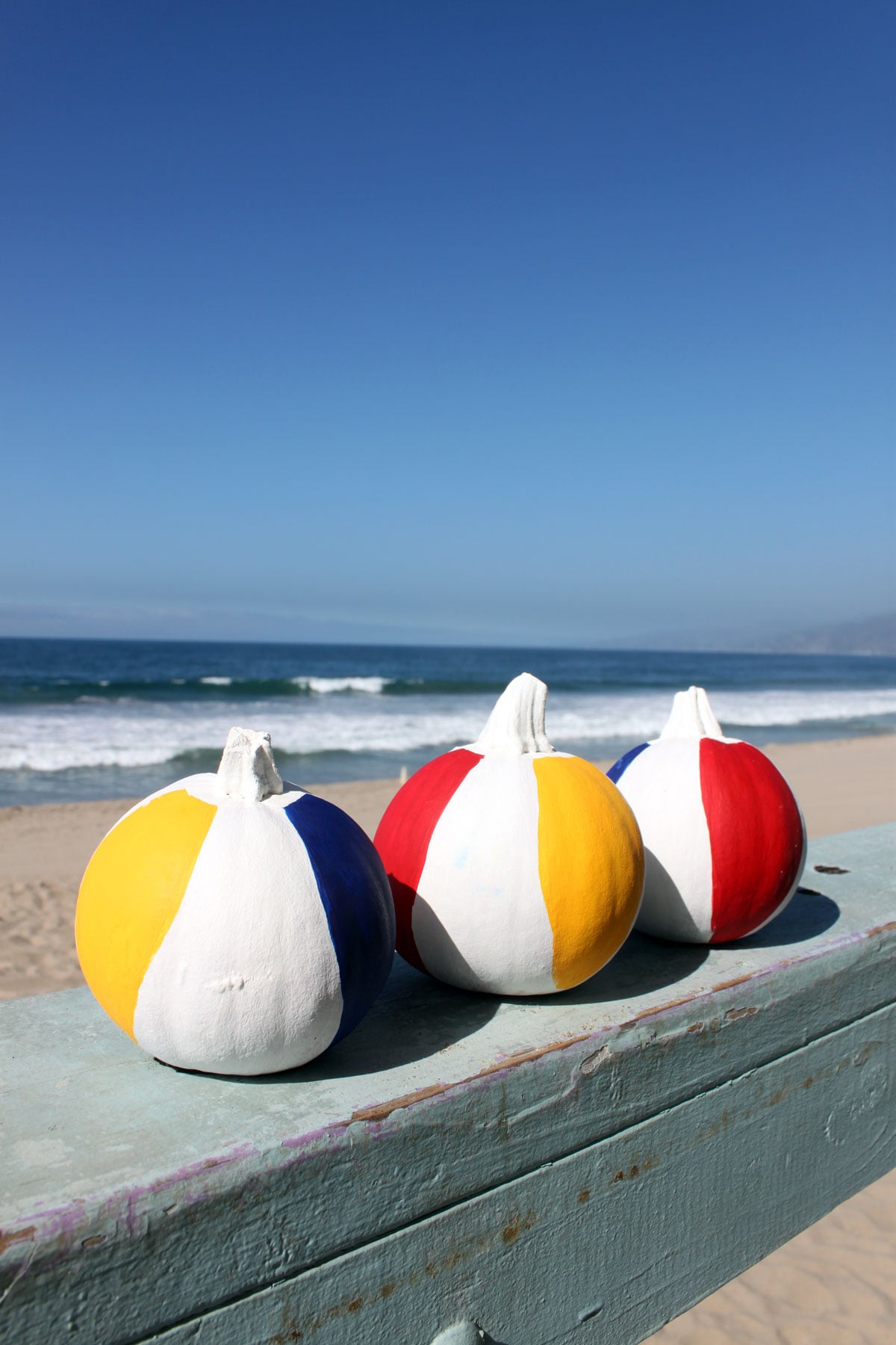 Unique painted pumpkin beach ball