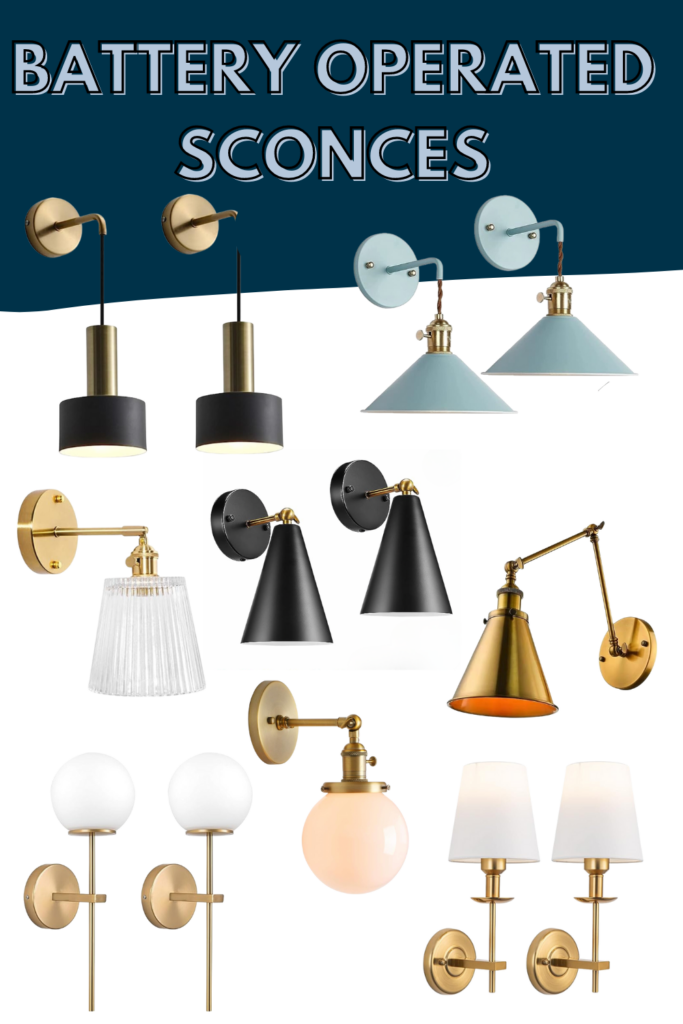 Battery Operated wall sconces collage 