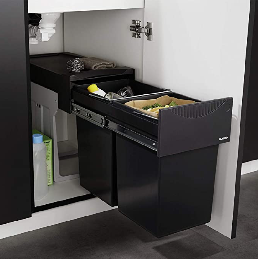 under sink garbage can. Double trash can cabinet